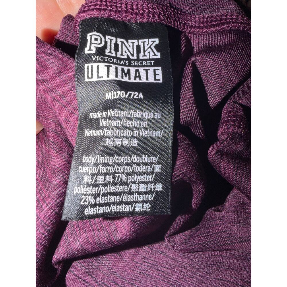 PINK ULTIMATE MJ170 Colorblock Leggings Burgundy/Mauve Medium | Perf - Picture 6 of 6